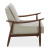 Mira Wood Arm Upholstered Lounge Chair in Pebble Fabric