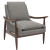 Mira Wood Arm Upholstered Lounge Chair in Charcoal Fabric