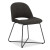 Jola Fabric Guest Chair with Black Metal Base_Asphalt fabric - perspective view