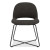 Jola Fabric Guest Chair with Black Metal Base_Asphalt fabric - front view