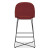 Jola Bar Height Fabric Stool with Black Metal Base in Crimson Fabric - Back View