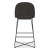 Jola Bar Height Fabric Stool with Black Metal Base in Asphalt Fabric - Back View