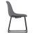 Willow Mid Back Guest Chair with Black Sled Base - Gray fabric side view