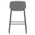 Willow Bistro Stool with Black Metal Sled Base Gray fabric - back view