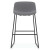 Willow Bistro Stool with Black Metal Sled Base Gray fabric - front view