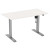 2-Stage Adjustable Height 30inD x 72inW Desk w Silver Base & White Top