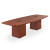 10' Square Boat Shaped Conference Table with Cube Bases - PL237Cube Cherry laminate