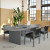 10' Race Track Conference Table with Slab Bases - Newport Gray shown with guest chairs