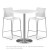 36” Round White Laminate Top  41” High Brushed Metal Base - shown with optional chairs