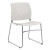 White Agenda Plus Stacking Chair with Chrome Sled Base