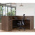 Shop OS L-Shape Laminate Reception Station with Frosted Glass Bowfront Transaction Counter At OfficeChairsNow
