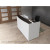 OS Laminate Reception Station in White laminate with Espresso Bowfront Transaction Counter