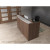 OS Laminate Reception Station Modern Walnut laminate with White Bowfront Transaction Counter