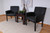 Boss Executive Box Arm Chair upholstered in Black Caressoftplus Vinyl - black legs