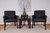 Boss Executive Box Arm Chair upholstered in Black Caressoftplus Vinyl - black legs