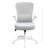 B6366WT-GY Grey Mesh & White Frame Flip Arm Task Chair with soft touch padded seat