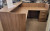 OS153-OS19TT-MW-OS L-Shape Laminate Reception Station with Transaction Counter