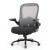 Ryde Big & Tall Gray Mesh Task Chair with Flip Arms & Black Frame - 500 lb. Capacity