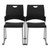 two  black stacking and ganging chairs ganged together