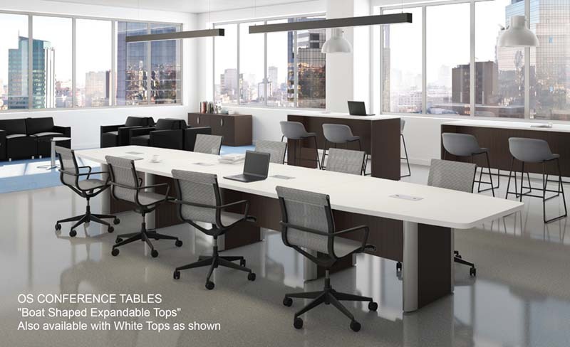 Boat-Shaped Expandable Top Conference Tables