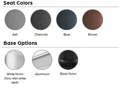 The swatches available for the viva chair