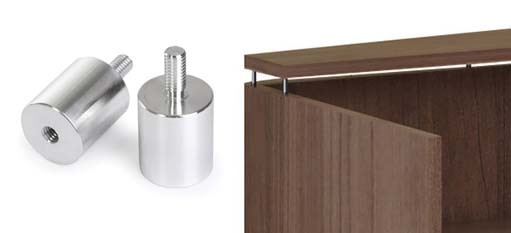 Optional Metal Risers for laminate or glass transaction tops