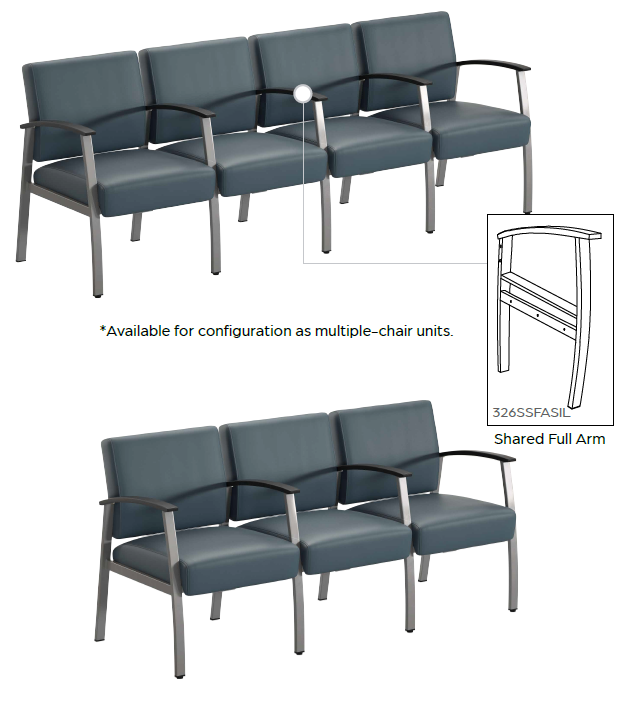 Vitality Medical Anti-microbial Guest Seating multiple configurations