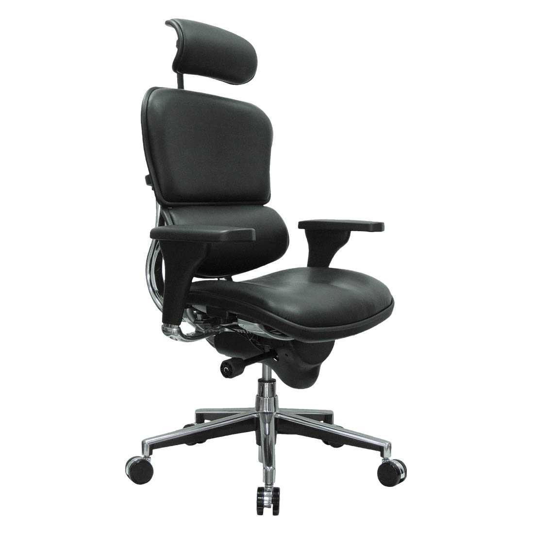 ErgoHuman High-Back Ergonomic Leather Executive Chair with Headrest
