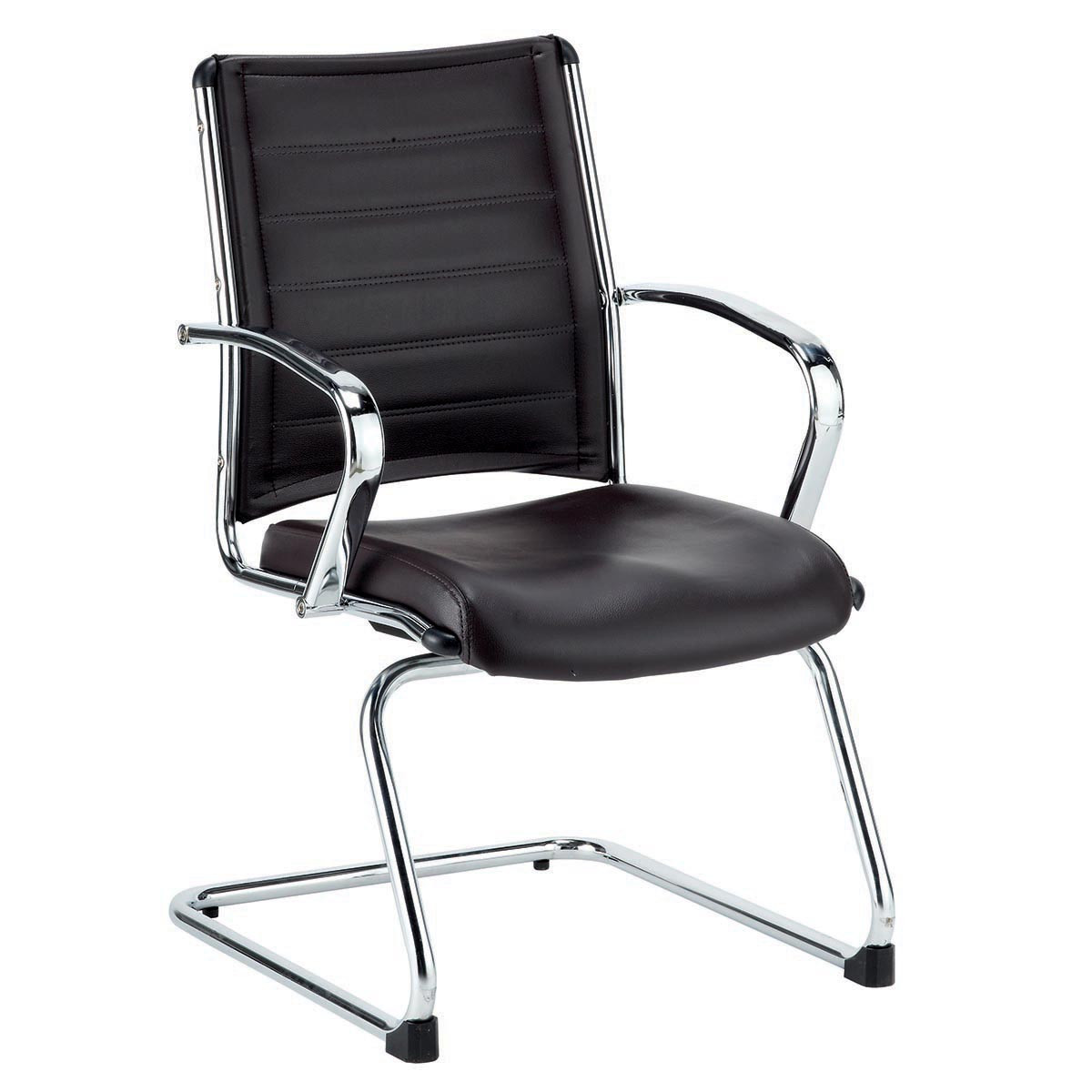 Eurotech Europa Black Leather and Chrome Guest Chair