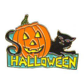P-0161 Halloween (Pumpkin & Cat) Pin
