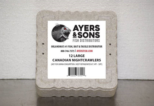 A&S 12ct Large Canadian Nightcrawlers Case of 32