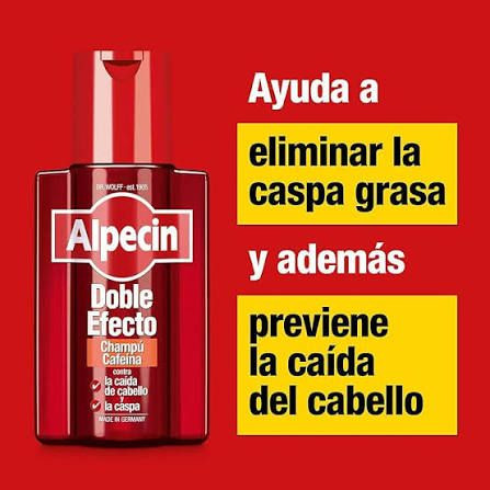 Alpecin Double Effect 200 ml | Champu anticaida hombre y anticaspa hombre 