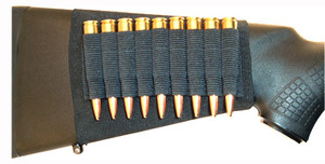 Grovtec Rifle Shell Holder Blk - Buttstock Sleeve Open Style