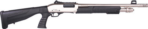 Iver Johnson Pump 12ga 3" 18" - Nickel Qd Pistol Grip Stock