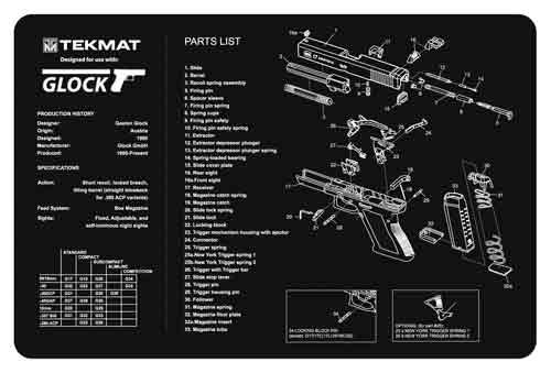 Tekmat Armorers Bench Mat - 11"x17" For Glock 17 G3