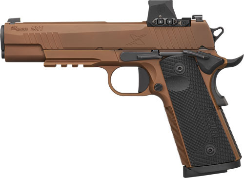 Sig 1911 X 45acp 5" W/romeo-x - (2)8rd G10 Steel Coyote