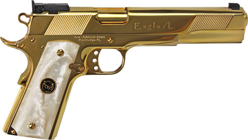 Iver Johnson Eagle Xl - 45acp 6" 24k Gold White Pearl
