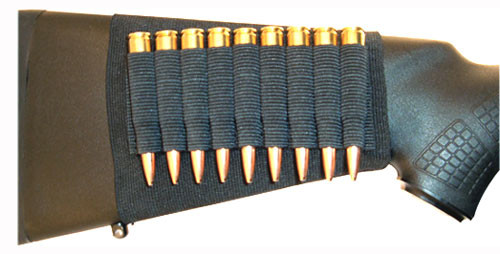 Grovtec Rifle Shell Holder Blk - Buttstock Sleeve Open Style