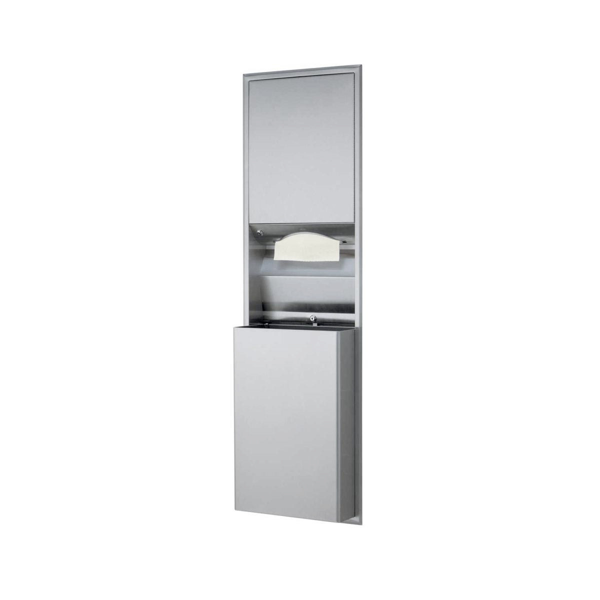 バテル Bobrick B-3944 Recessed Paper Towel Dispenser & Waste Receptacle