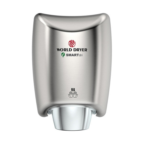 World Dryer SMARTdri K4-973 Automatic Hand Dryer, Stainless Steel, Brushed, 208-240V
