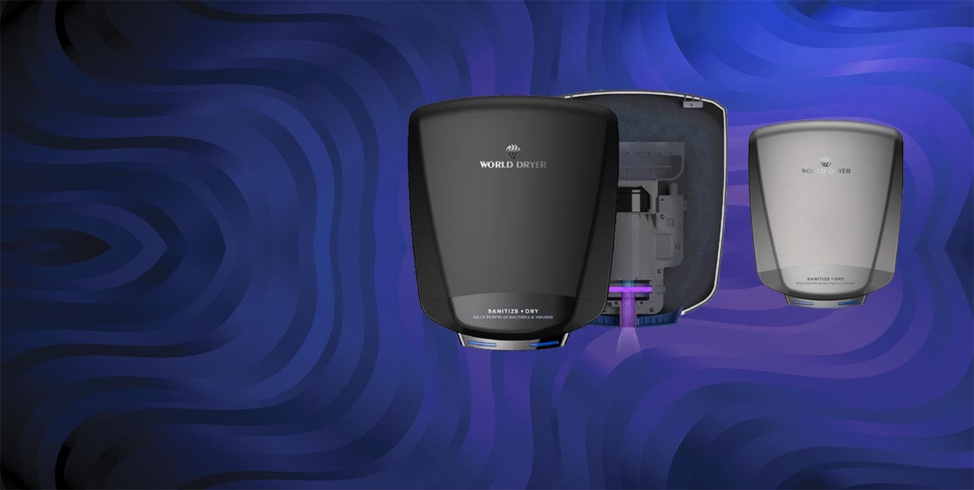 World Dryer SANITIZE + DRY hand dryer