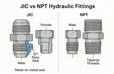 Hydraulic Fitting Standards Guide: NPT, ORB, JIC, ORFS, BSP, DIN, JIS, and Ferrules