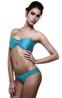 Stardust Turquoise Braided Bandeau with Braided Bottom - Size M Stardust Turquoise Braided Bandeau with Braided Bottom - Size M
