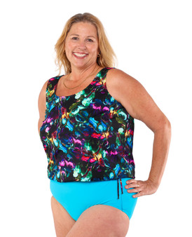 Mastectomy Wear Your Own Bra Tankini Top - Aurora Garden