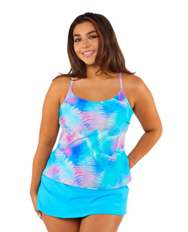 Thin Strap Tankini Top - Blue Lagoon