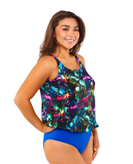 Blouson Tankini Top - Aurora Garden