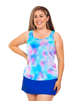 High Neck Tankini Top - Blue Lagoon