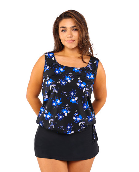 Mastectomy Wear Your Own Bra Tankini Top - Moonlit Starburst