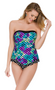 Eco Blooming Dot Fit & Flare Bandeau Tankini