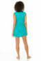 Jacquard Shirred Side Dress - Surf